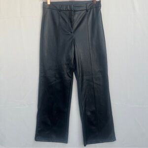Avec Les Filles |‎  Faux-Ever Leather Flare Trouser Pant Black High Waisted Sz M